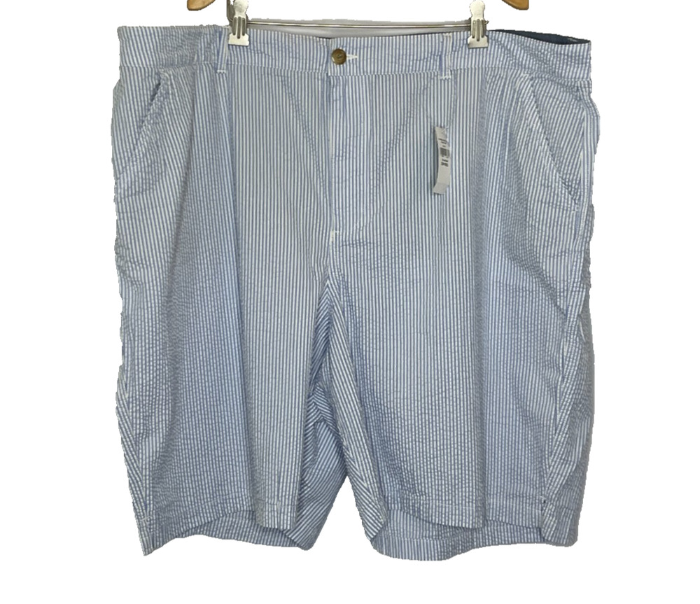 Women's 22W L.L.Bean Comfort Stretch Blue Stripe Seersucker Shorts NEW